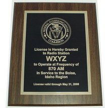 10 1/2 x 13 Walnut Plaque w/Brass Plate