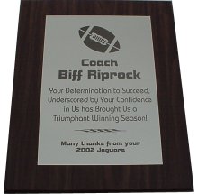 10 1/2 x 13 Walnut Plaque w/Aluminum Plate