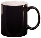 Black Ceramic Mug Round