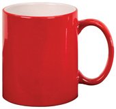 Red Ceramic Mug Round